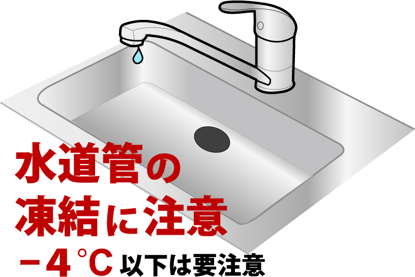 水道凍結にご注意ください。